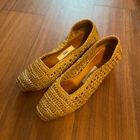 Miista Noa Legno Woven Raffia Mid Heels Pumps 35 5 Ballet - Picture 5 of 6